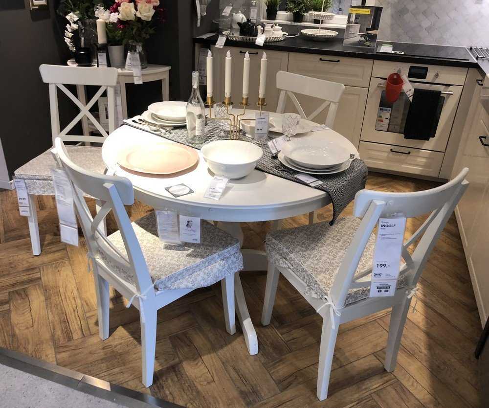 Столы и стулья ikea для кухни (68 фото): кухонные обеденные столы со складными стульями со спинкой