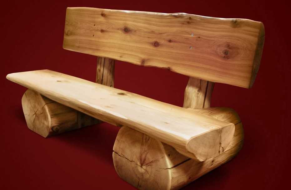Скамейки из бревна, их виды и технология изготовления